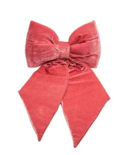 Addobbo Natalizio Fiocco Di Velluto Rosa 30X30 Cm