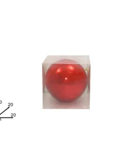 Addobbo Pallina Rosso Lucido Per Albero Di Natale 20 Cm