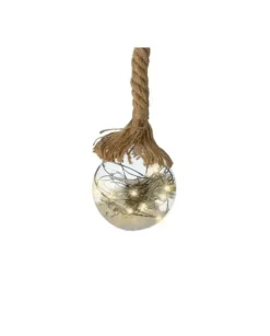 Addobbo Pallina Sfera A Batteria Con Corda E Led Per Albero Di Natale O10Cm