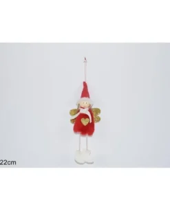 Addobbo Per Albero Di Natale Angelo Con Pelliccia E Sciarpa Cuore Oro