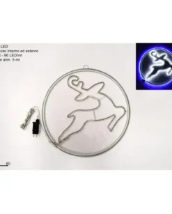 Addobbo Renna Luminosa 489Led Luce Blu E Bianco Freddo