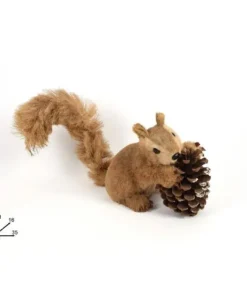 Addobbo Scoiattolo Con Pelliccia Per Albero Di Natale 13 Cm
