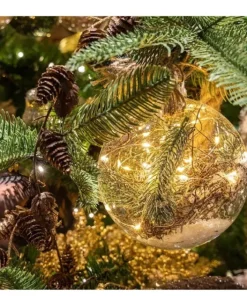 Addobbo Sfera Pallina Di Vetro Con Led Per Albero Di Natale