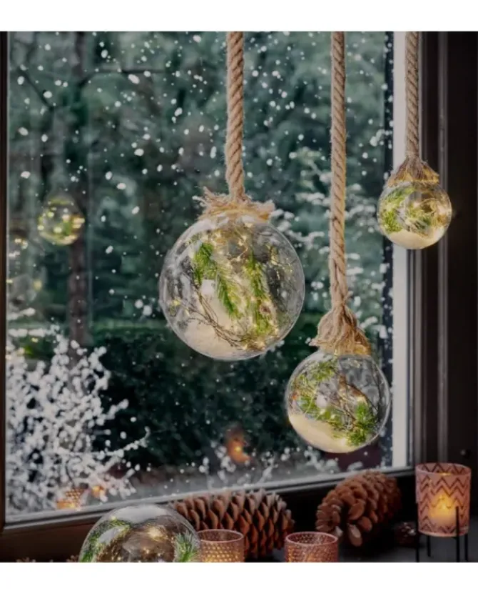 Addobbo Sfera Pallina Di Vetro Con Led Per Albero Di Natale