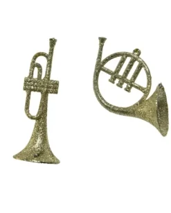 Addobbo Trombette Di Plastica Oro