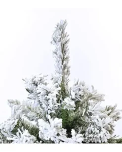 Albero Di Natale Alaska Bianco Innevato H240 Cm Montaggio A Gancio