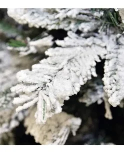 Albero Di Natale Alaska Bianco Innevato H240 Cm Montaggio A Gancio