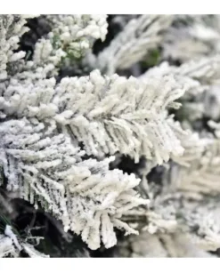 Albero Di Natale Alaska Bianco Innevato H240 Cm Montaggio A Gancio