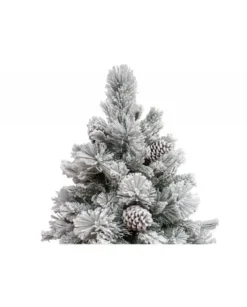 Albero Di Natale Bianco Innevato Big Sky Con Pigne 210 Cm | Chianese