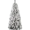 Albero Di Natale Bianco Innevato Montana Slim 210 Cm |