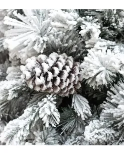 Albero Di Natale Bianco Innevato Big Sky Con Pigne 180Cm | Chianese