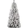 Albero Di Natale Bianco Innevato Montana Slim 240 Cm |