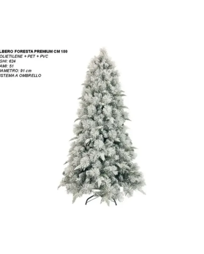 Albero Di Natale Modello Foresta Premium Innevato 180 Cm
