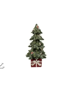 Albero Su Pacco Dono Glitter 26 Cm