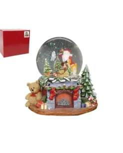 Ampolla Natalizia Elettronica Con Babbo Natale E Renna In Movimento