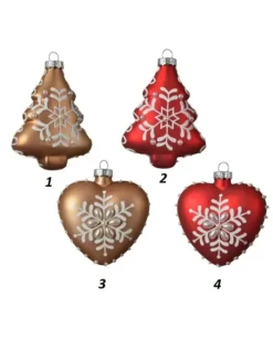 Appendini Di Vetro 2 Modelli 80Mm Per Albero Di Natale 1Pz
