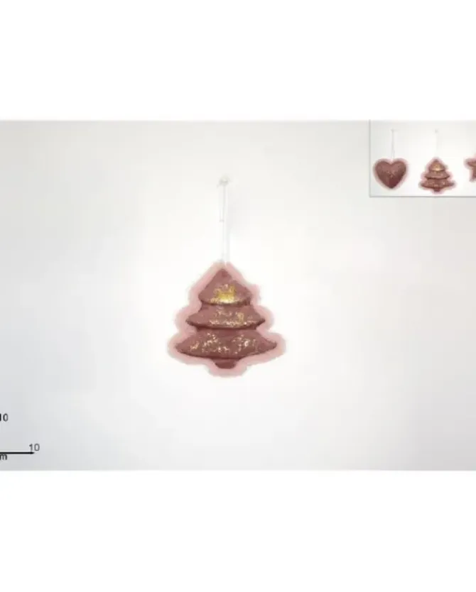 Appendino Addobbo Alberello Velluto Rosa 10 Cm Per Albero Di Natale 1 Pz