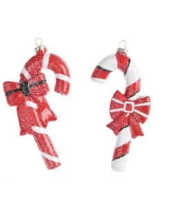 Appendino Addobbo Bastoncino Di Zucchero Di Plastica Per Albero Di Natale 7,5X14