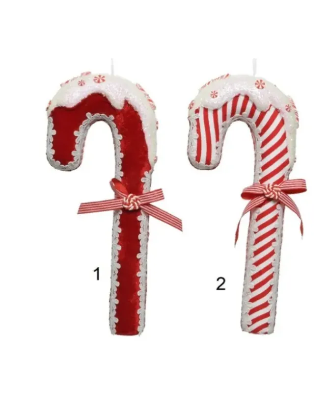 Appendino Addobbo Bastoncino Di Zucchero Candy Cane Imbottito 36 Cm