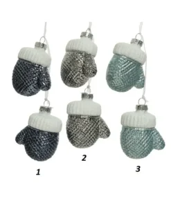 Appendino Addobbo Guanto Di Vetro 3 Colori 1Pz Per Albero Di Natale