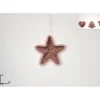 Appendino Addobbo Stella Velluto Rosa 16 Cm Per Albero Di Natale 1Pz