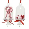 Appendino Campana Di Vetro Con Candy Cane Per Labero Di Natale 12Cm 1Pz