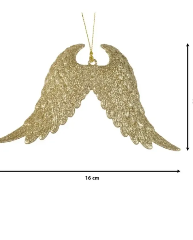 Appendino Decoro Da Albero 16 Cm Ali D'Angelo Glitterate