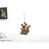 Appendino Di Vetro Babbo Natale Su Renna 16X5X10,5 Cm