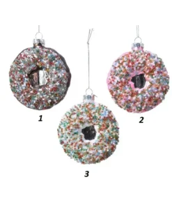 Appendino Di Vetro Ciambella O9 Cm Per Albero Di Natale 1Pz