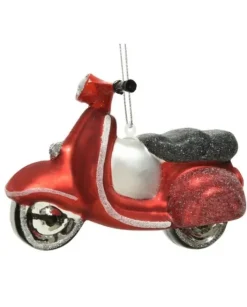 Appendino Di Vetro Vespa Rossa Per Albero Di Natale 1Pz