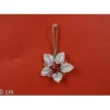 Appendino Fiore Natalizio 10Cm Bianco Per Decorazioni Di Natale