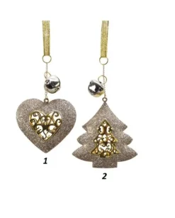 Appendino In Ferro Oro Cuore - Albero 15Cm Per Albero Di Natale 1Pz