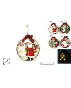 Appendino Legno Babbo Natale 30X2.5X29 Cm