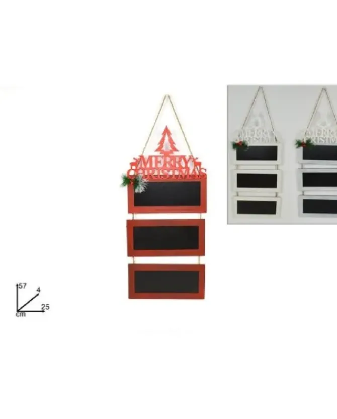 Appendino Legno Set 3 Lavagne Merry Chri