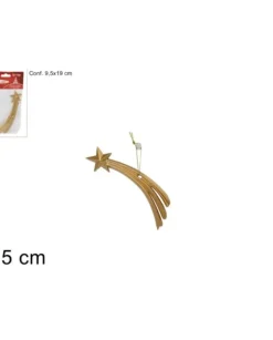 Appendino Stella Cometa Oro 15 Cm Per Albero Di Natale