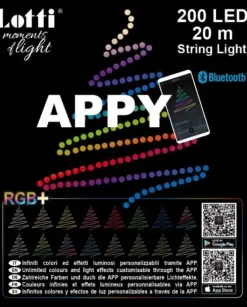 Appy Catena 20M 200 Led Rgb Con Applicazione Bluetooth