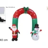Arco Gonfiabile Con Babbo Natale E Pupazzo Di Neve Luci E Scritta Marrychristmas