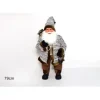 Babbo Natale Con Cappotto Pelliccia E Lanterna 79Cm