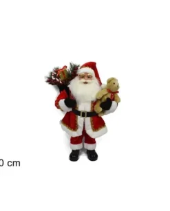 Babbo Natale Con Orsacchiotto 60 Cm