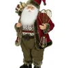 Babbo Natale Con Racchette E Lanterna 80Cm