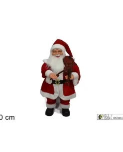 Babbo Natale Con Violino Luci E Movimento 80Cm