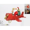 Babbo Natale Su Aereo Con Musica E Movimenti 45X88X77 Cm
