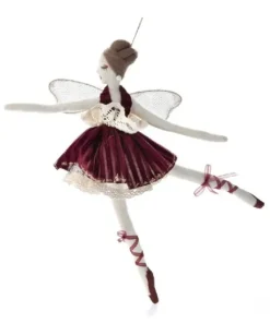 Bambola In Velluto Bordeaux 56X4Cm