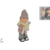 Bimbo Con Orsetto In Ceramica Con Abiti In Stoffa 45 Cm