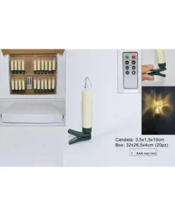Candela A Batteria Con Pinzetta Per Albero Di Natale 3.5X1.5X10Cm 20Pz