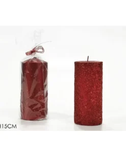 Candela Cilindro 15 Cm Rossa 2 Modelli Assortiti