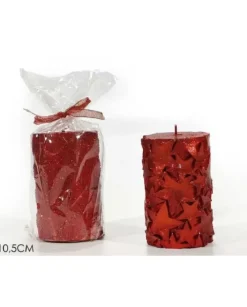 Candela Cilindro H10,5Cm Rossa 2Ass