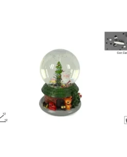 Carillon Ampolla Con Babbo Natale E Scenario 16 Cm