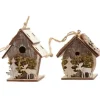 Casetta Degli Uccelli Corteccia W Albero, W Renna W Muschio 2 Modelli Assortiti