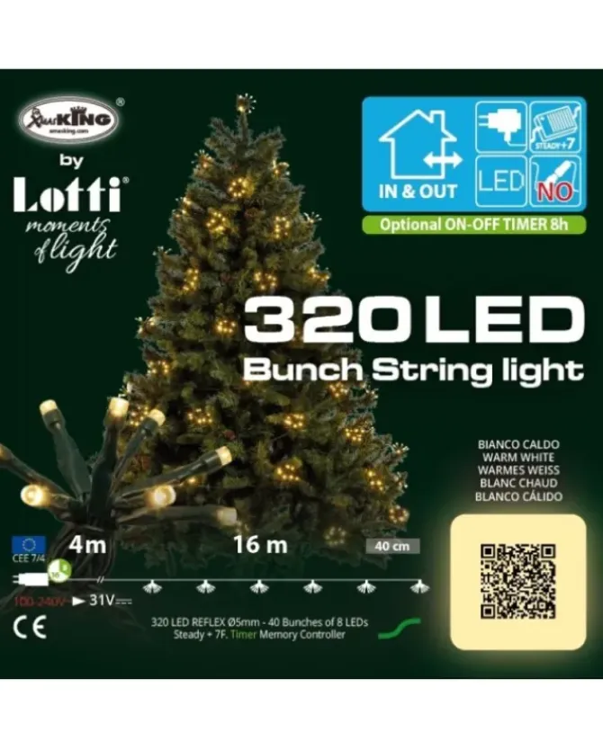 Catena Bunch Gx8 40 Gruppi Da 8 Led Bianco Caldo 4+16M